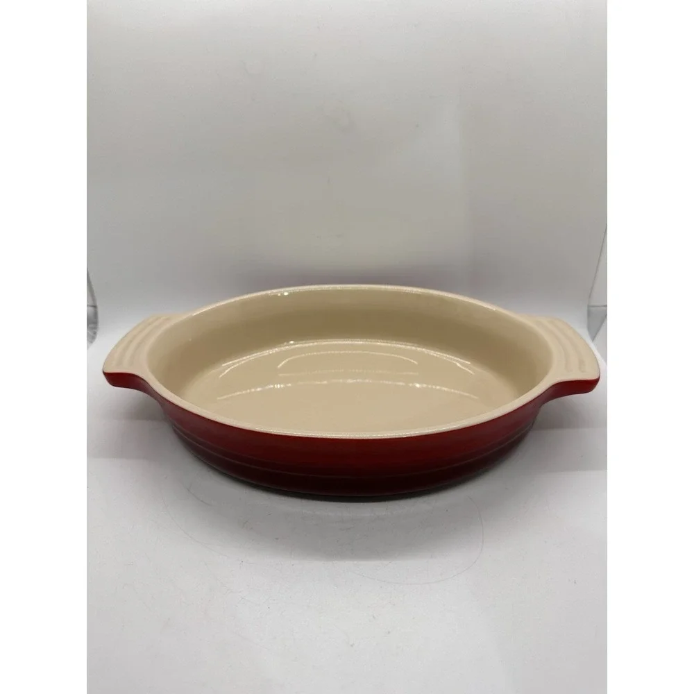 Le Creuset Oval Stoneware Baker Cerise Red‎ Casserole Baking Dish 11”